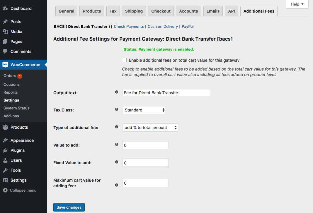 WooCommerce – Aditional Fees