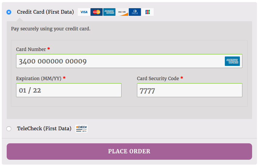 WooCommerce – FirstData Payeezy Gateway