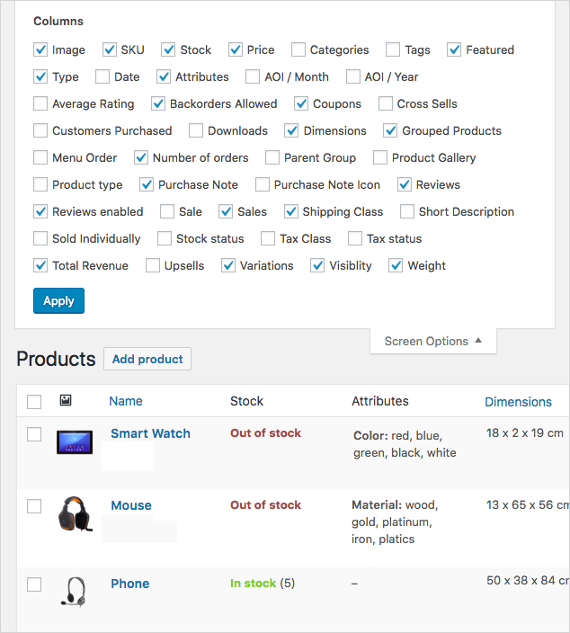 Admin Columns Pro – WooCommerce add-on