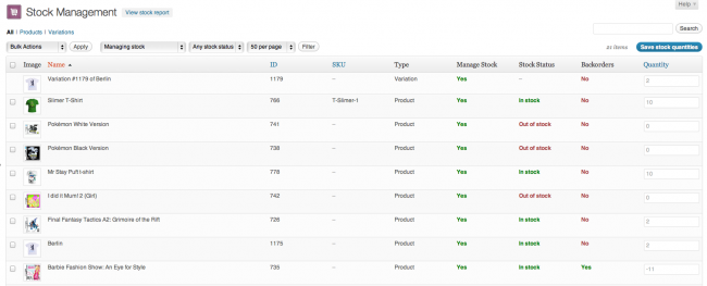 WooCommerce – Bulk Stock Management