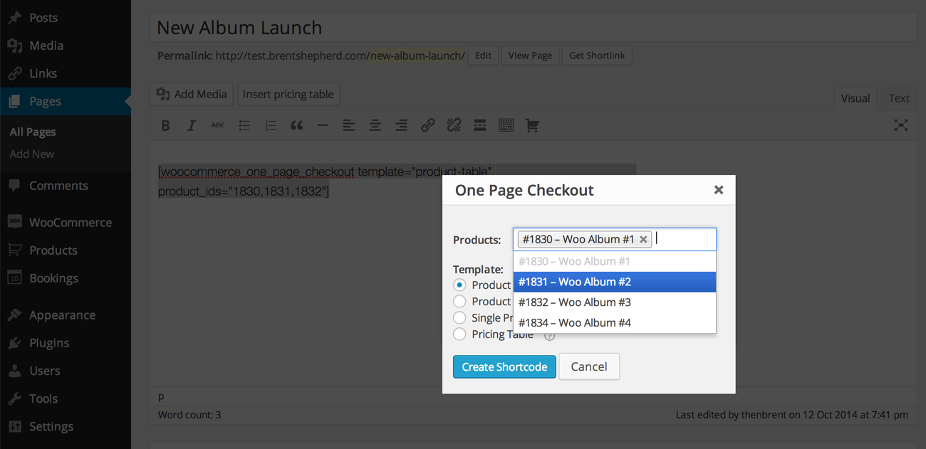 WooCommerce – One Page Checkout