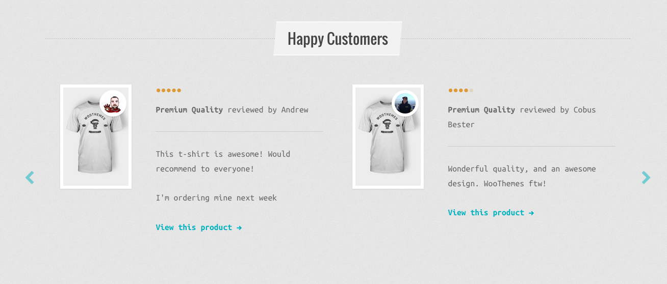 WooCommerce – Storefront Reviews