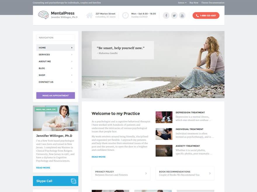 ProteusThemes MentalPress – Psychologist and Psychiatrist WordPress Theme