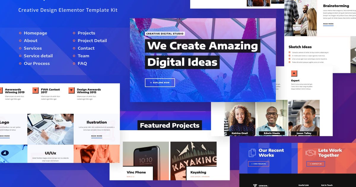 Genion | Creative & Design Elementor Template Kit
