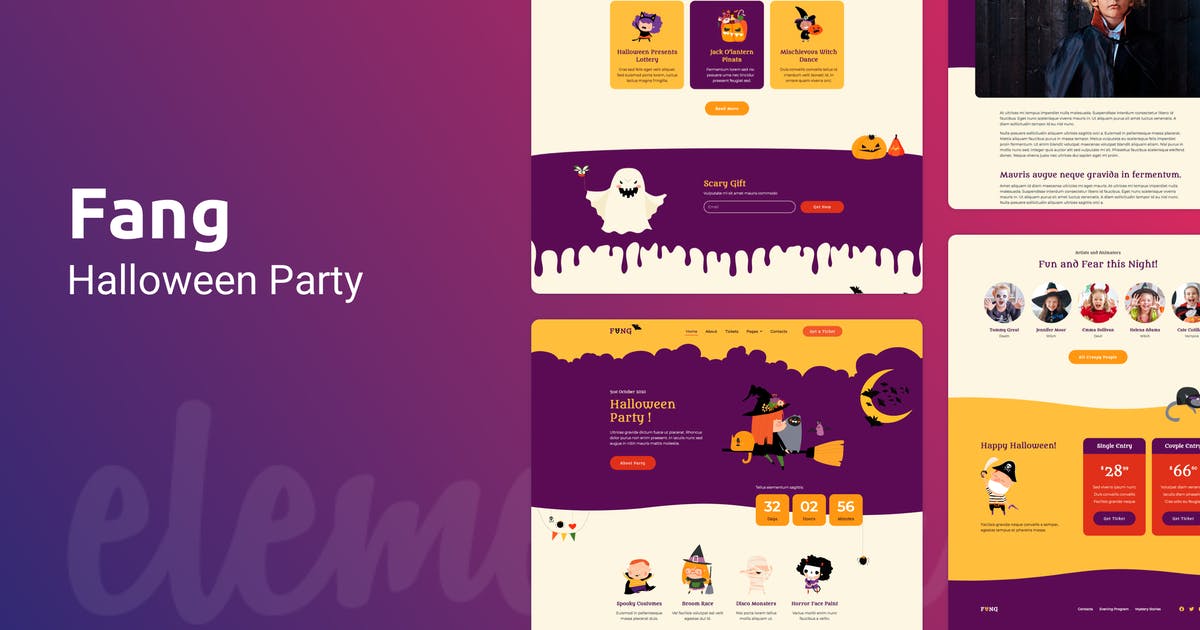 Fang — Halloween Party Template Kit for Elementor