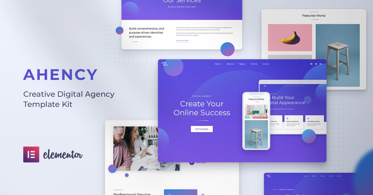 AHENCY – Creative Digital Agency Elementor Template Kit