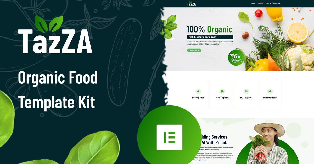 TazZA – Organic Food Elementor Template Kit