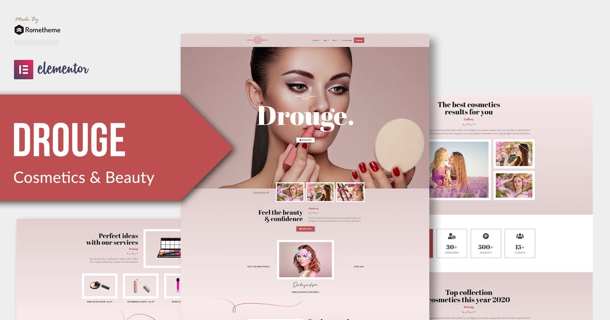 Drouge – Cosmetic Elementor Template Kit