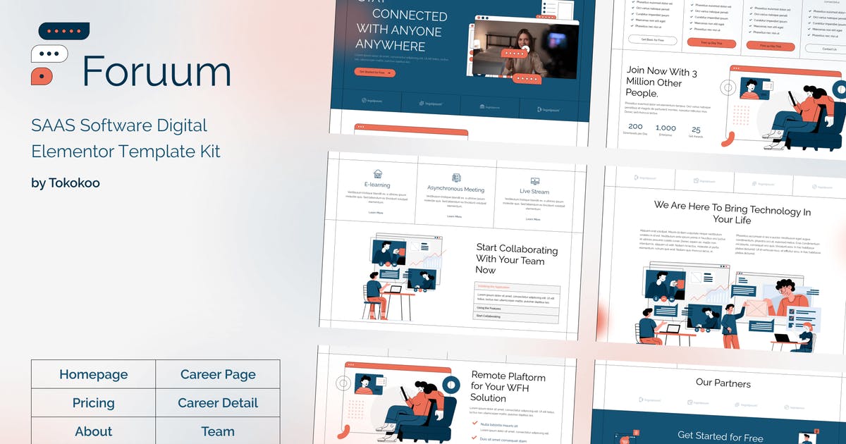 Foruum | SaaS & App Elementor Template Kit