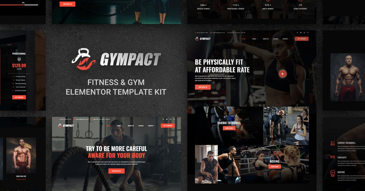 Gympact – Fitness & Gym Elementor Template Kit
