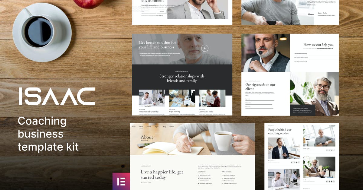 Isaac – Business Coaching Elementor Template Kit