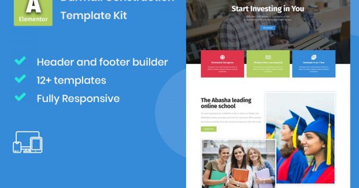 Abasha – Education & Learning Courses Elementor Template Kit