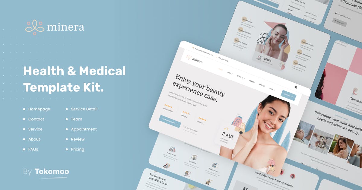 Minera | Skincare & Dermatology Elementor Template Kit