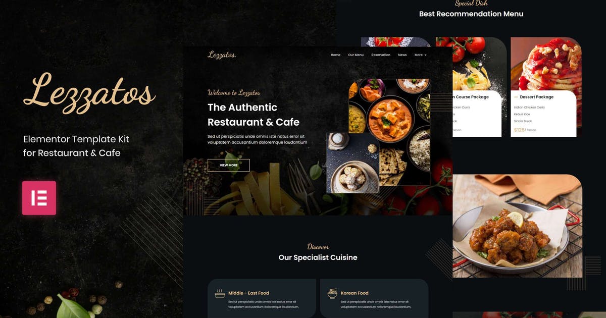 Lezzatos | Restaurant & Cafe Elementor Template Kit