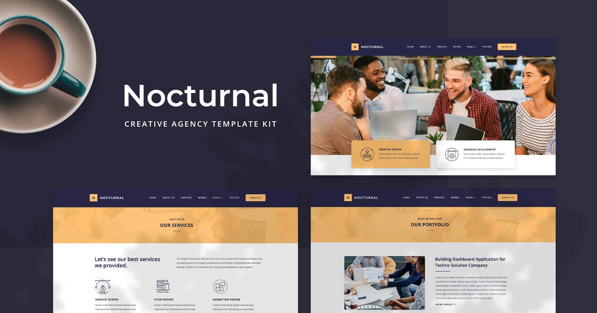 Nocturnal – Creative Agency Elementor Template Kit