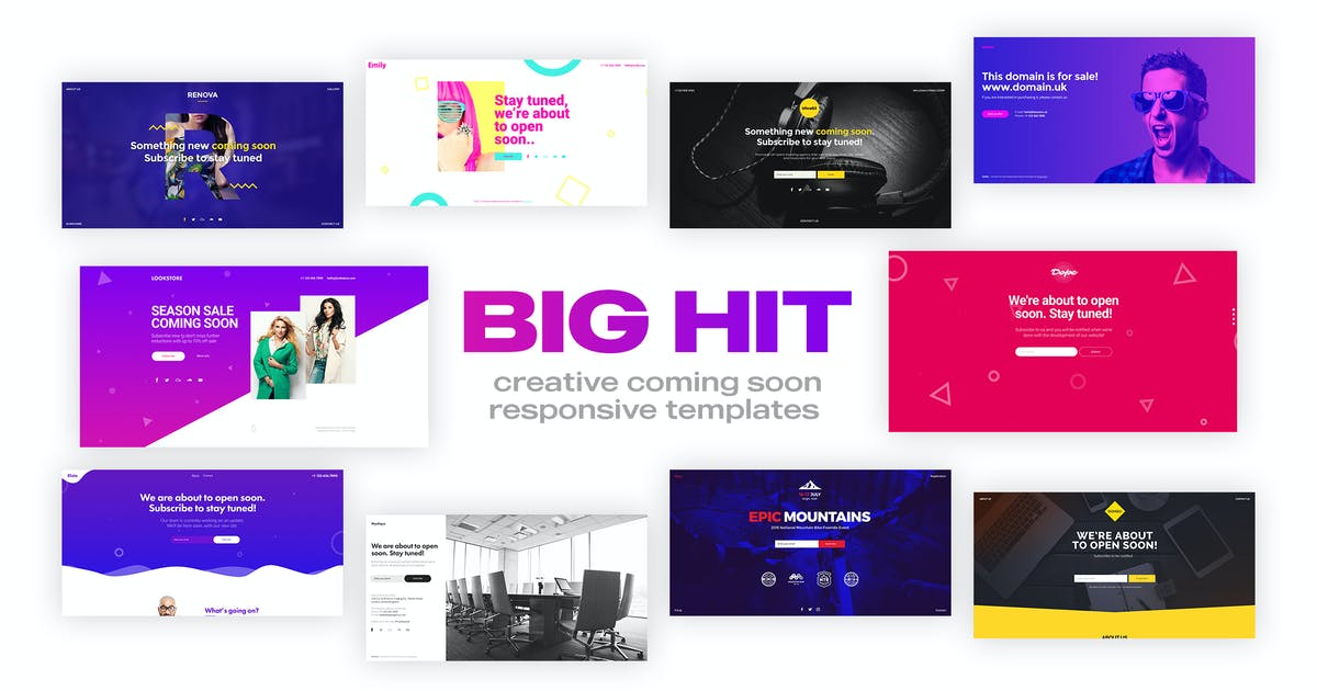 BigHit – Coming Soon Responsive Templates Pack