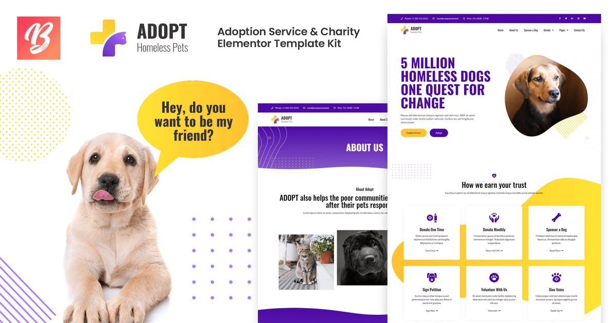 Adopt – Adoption Service & Charity Elementor Template Kit