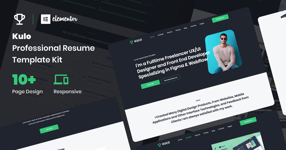 Kulo – Professional Resume Elementor Template Kit