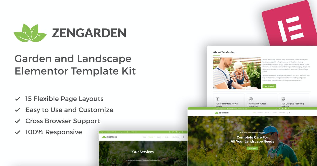 ZenGarden – Garden & Landscape Elementor Template Kit