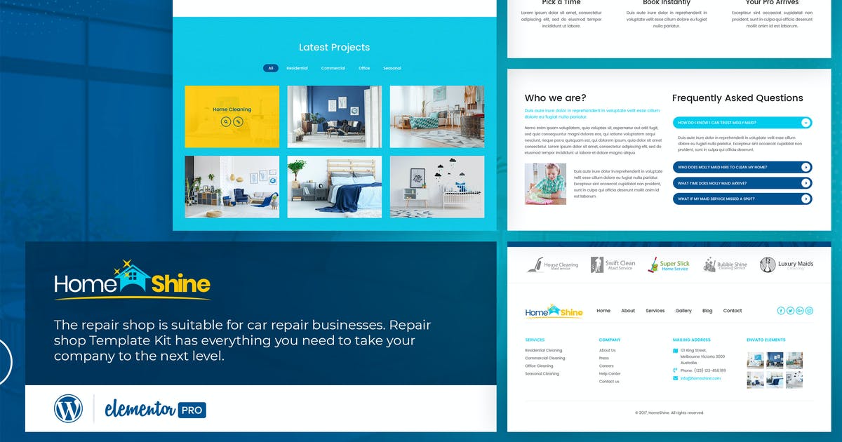 HomeShine – Cleaning & Laundry Elementor Template Kit