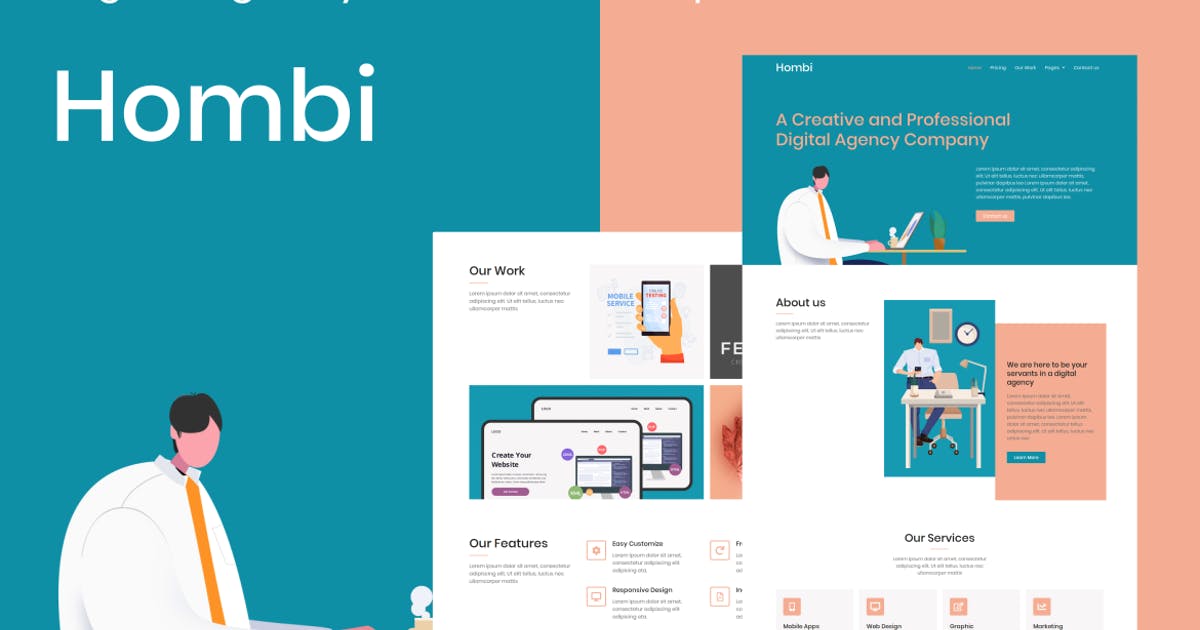 Hombi – Digital Agency Elementor Template Kit