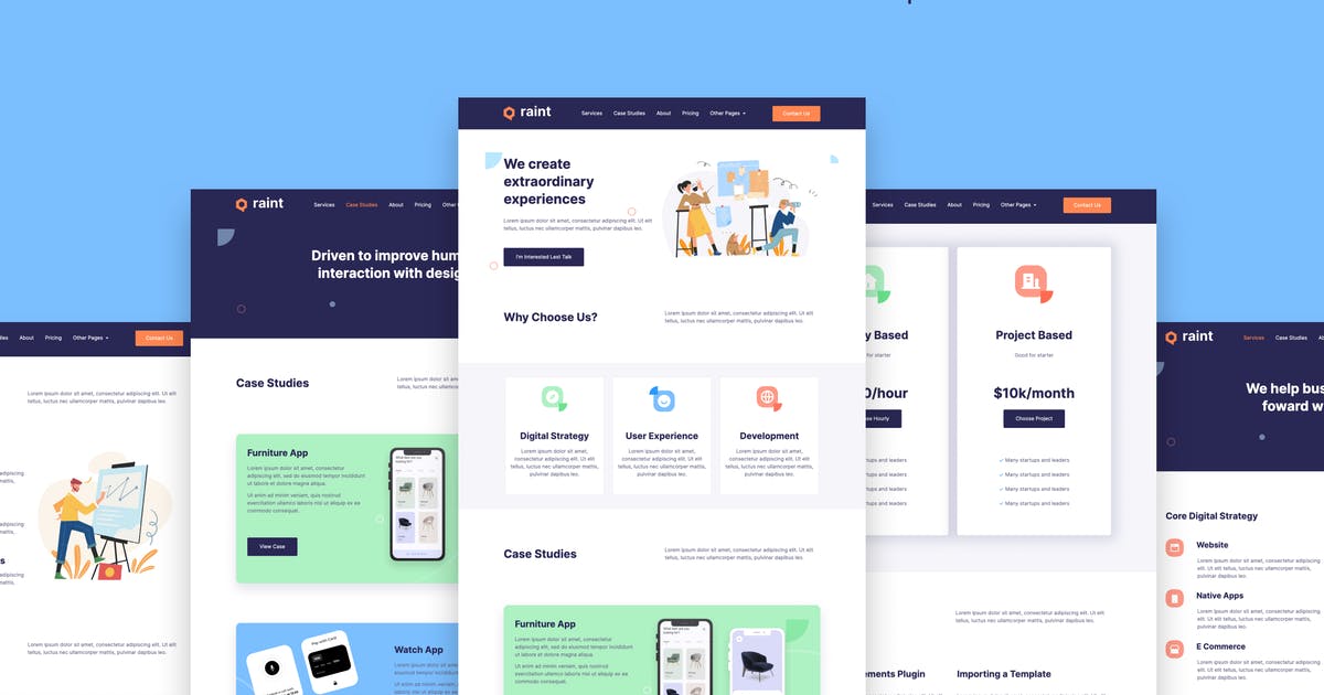 Raint – Digital Agency Elementor Template Kit
