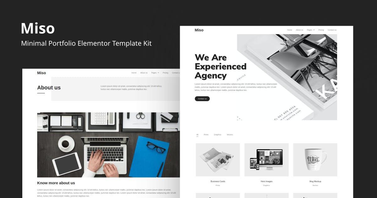 Miso – Minimal Portfolio Elementor Template Kit