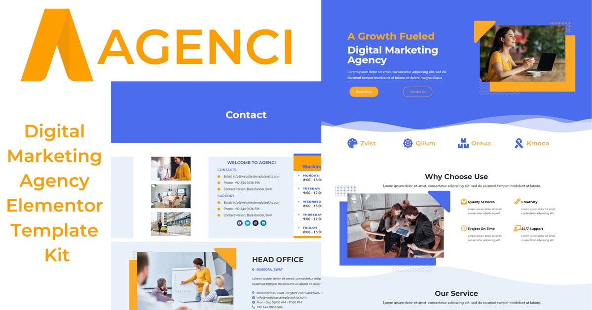 Agenci – Digital Marketing Agency Elementor Template Kit