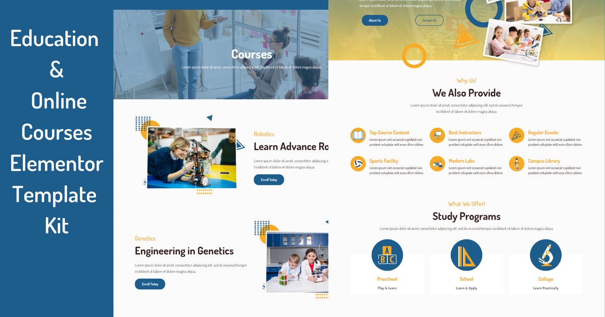 Schooly – Education & Online Courses Elementor Template Kit