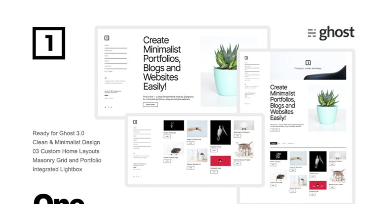 Download One – Simple & Minimal Ghost Theme version 1.0.0