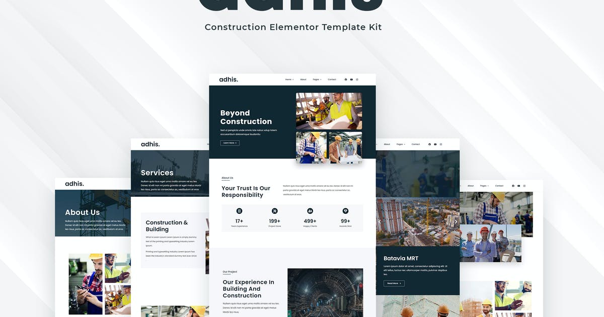 Adhis – Construction Elementor Template Kit