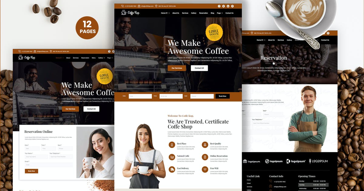 CoffeeKup – Cafe & Coffee Shop Elementor Template Kit