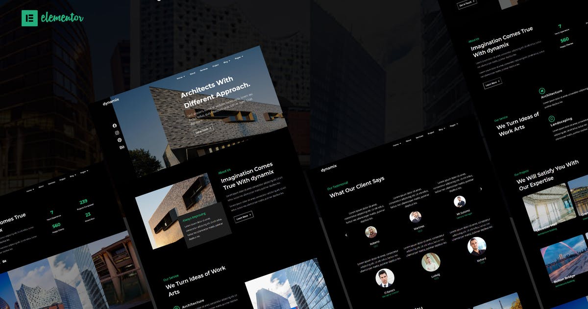 Dynamix – Architecture Elementor Template Kit