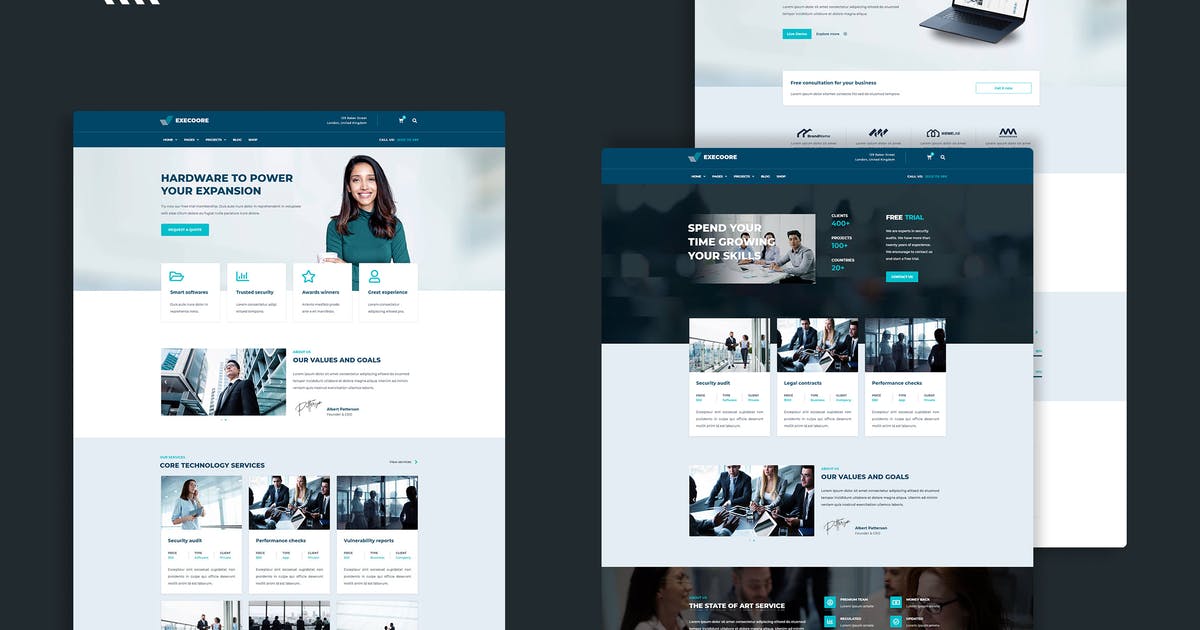 Execoore – Tech & Fintech Crypto Elementor Template Kit
