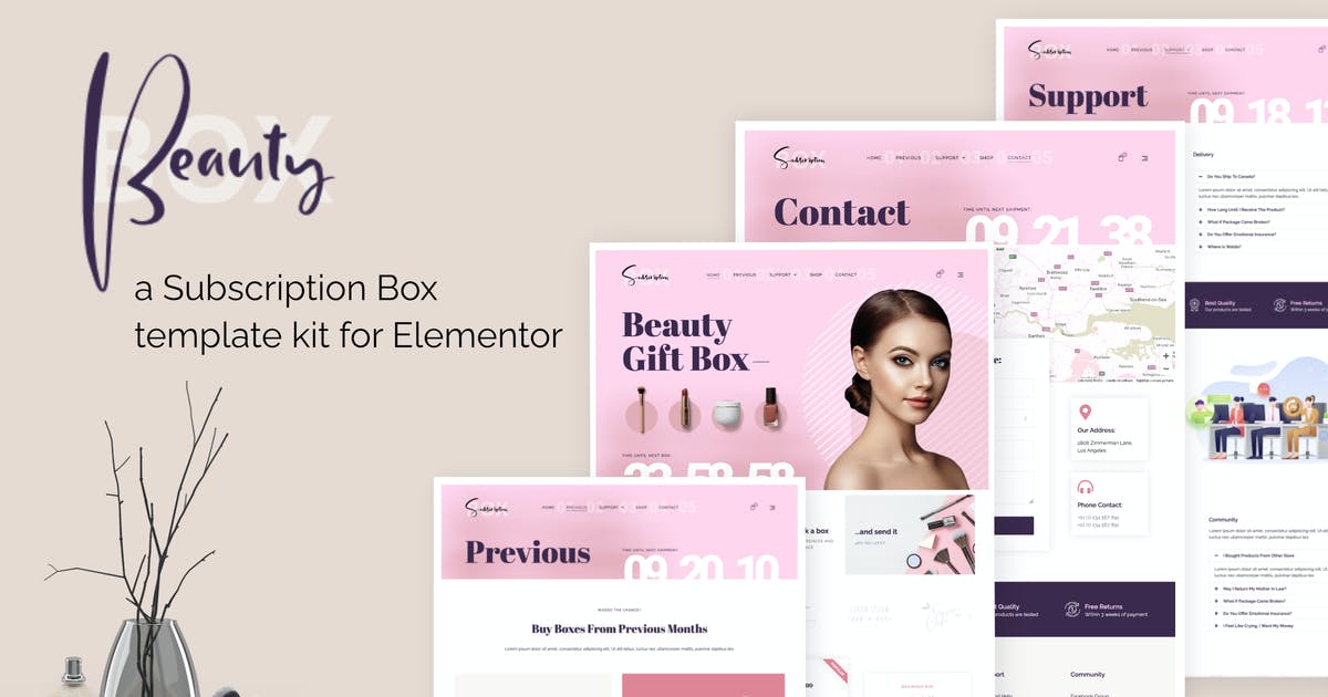 BeautyBox – Subscription Box Elementor Template Kit