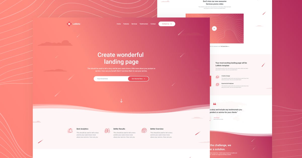 LeMeto – Isometric Business Unbounce Landing Page