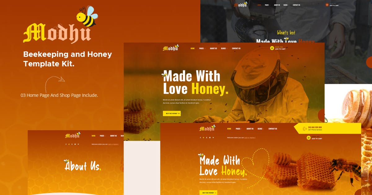 Modhu – Beekeeping & Honey Elementor Template Kit