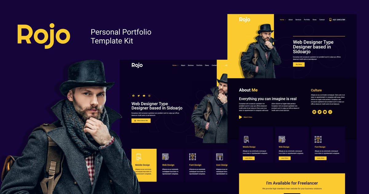 Rojo – Personal Portfolio Elementor Template Kit