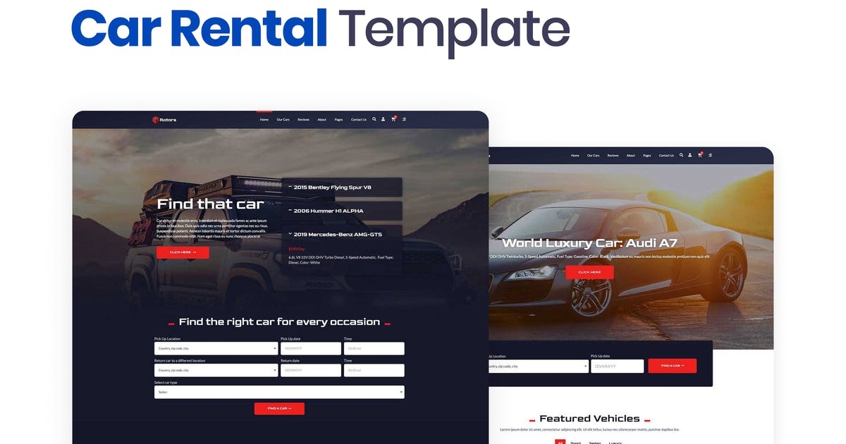 Rotors – Car Rental Elementor Template Kit