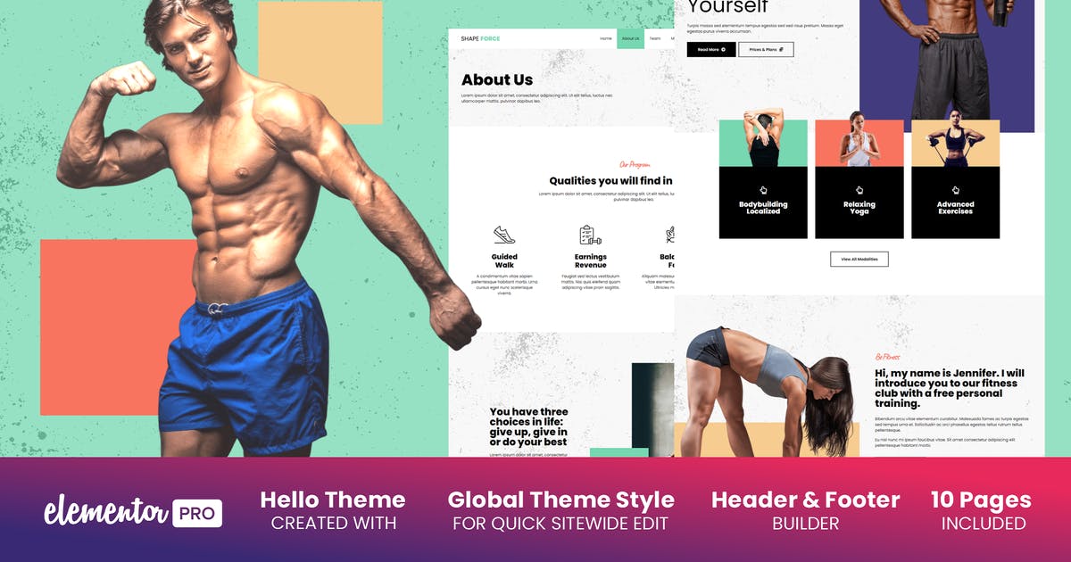 Shape Force – Fitness & Gym Elementor Template Kit