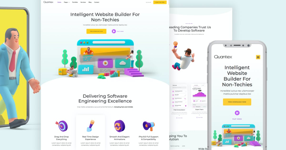 Quantex – Software Startup & SaaS Elementor Template Kit