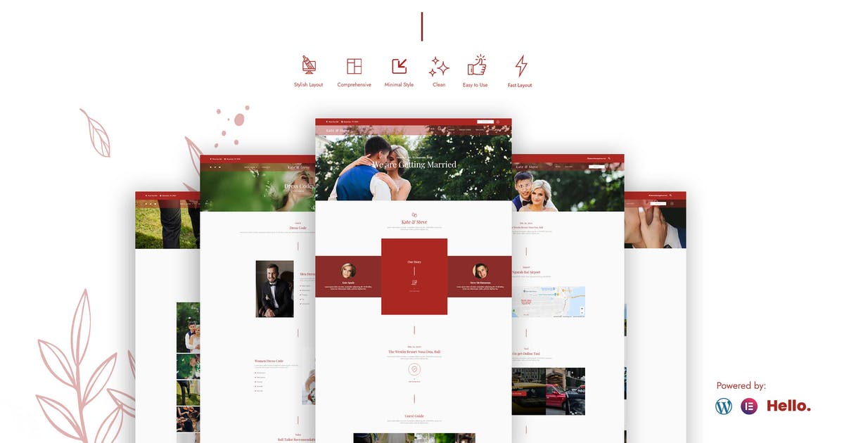 Kate & Steve – Wedding Invitation Elementor Template Kit