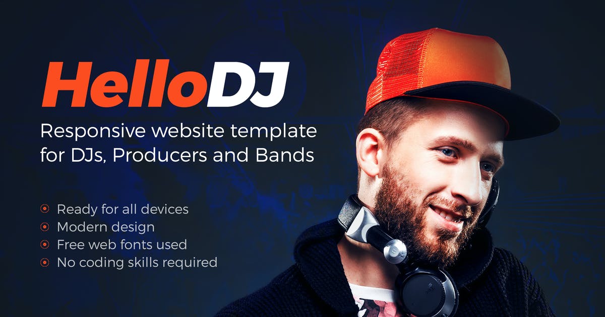 HelloDJ – One Page Site Template for DJ & Producer