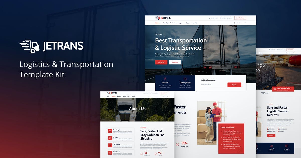 Jetrans – Logistics & Transportation Elementor Template Kit