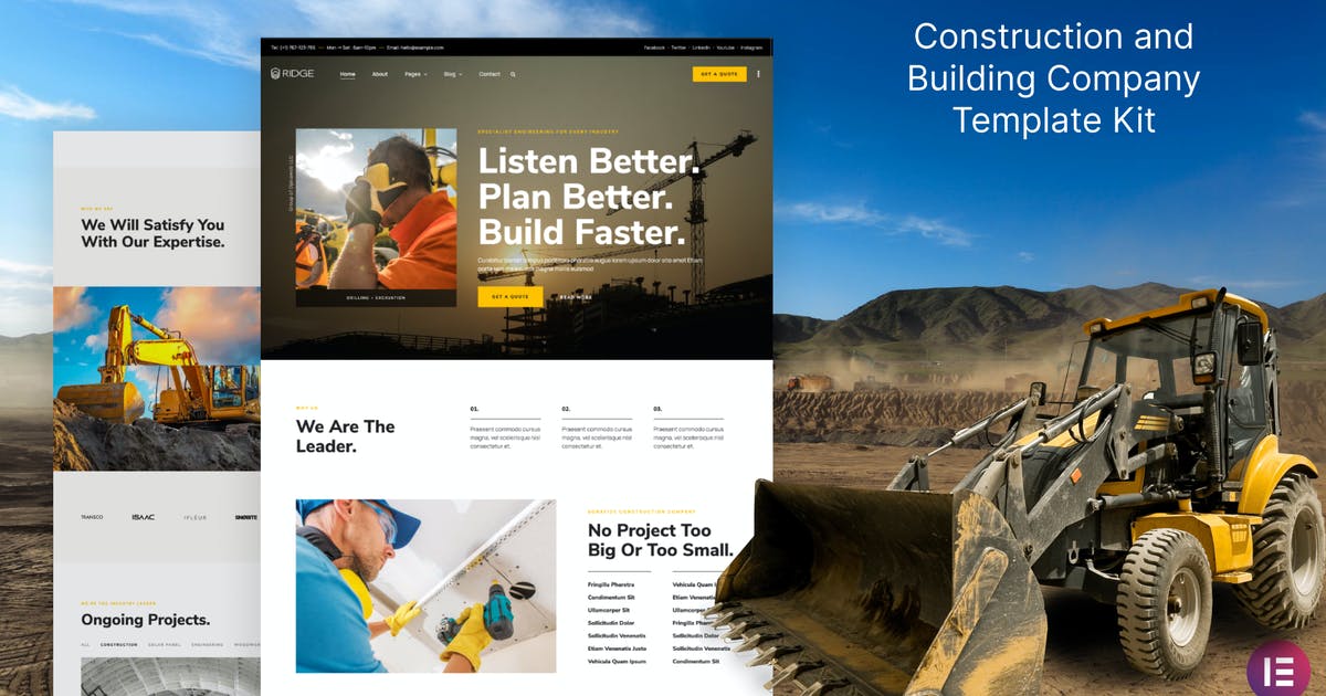 Ridge – Construction & Building Company Elementor Template Kit