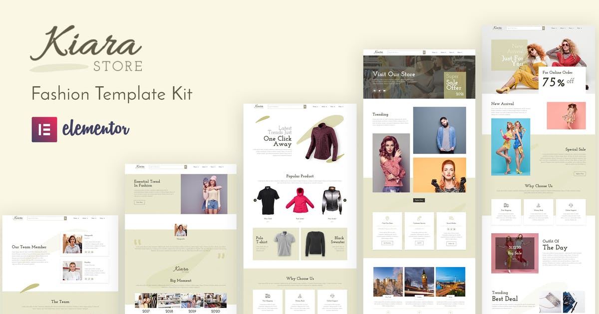 Kiara – Fashion Elementor Template Kit