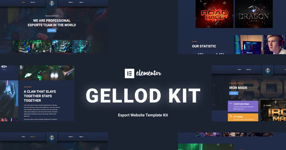 Gellod – Esport Gaming Elementor Template Kit