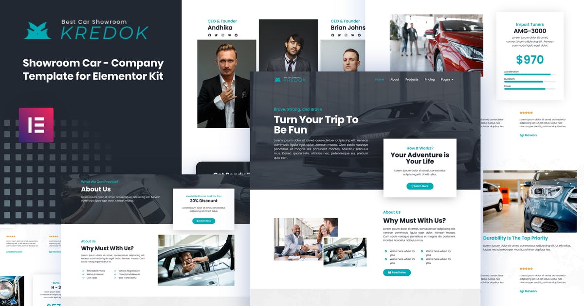 Kredok – Car Showroom Elementor Template Kit