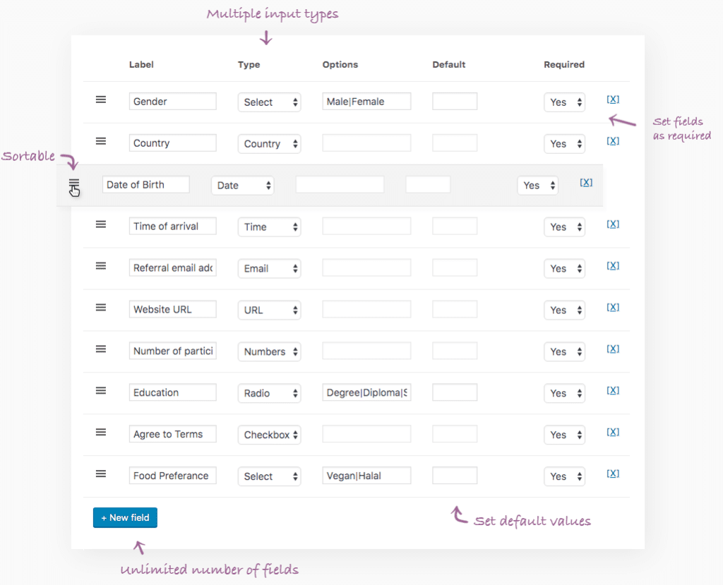FooEvents | Custom Attendee Fields