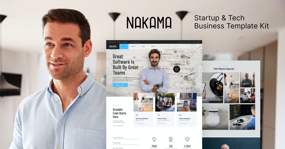 Nakama – Startup & Tech Business Elementor Template Kit